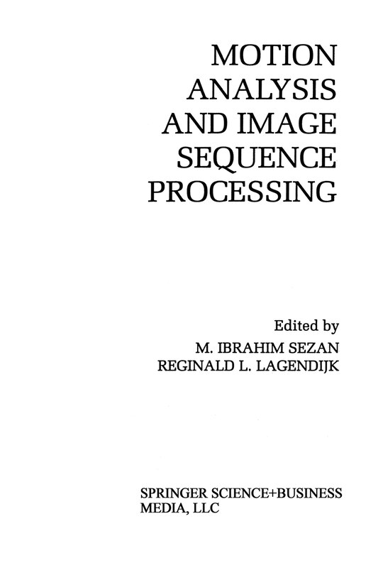 Front cover_Motion Analysis and Image Sequence Processing
