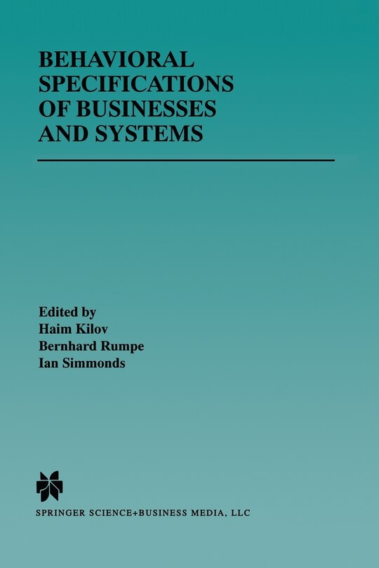 Front cover_Behavioral Specifications of Businesses and Systems