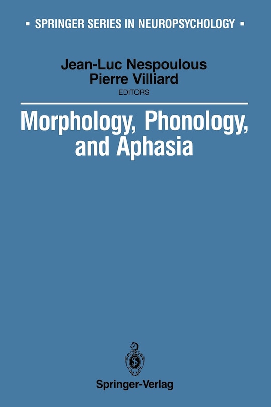 Front cover_Morphology, Phonology, and Aphasia