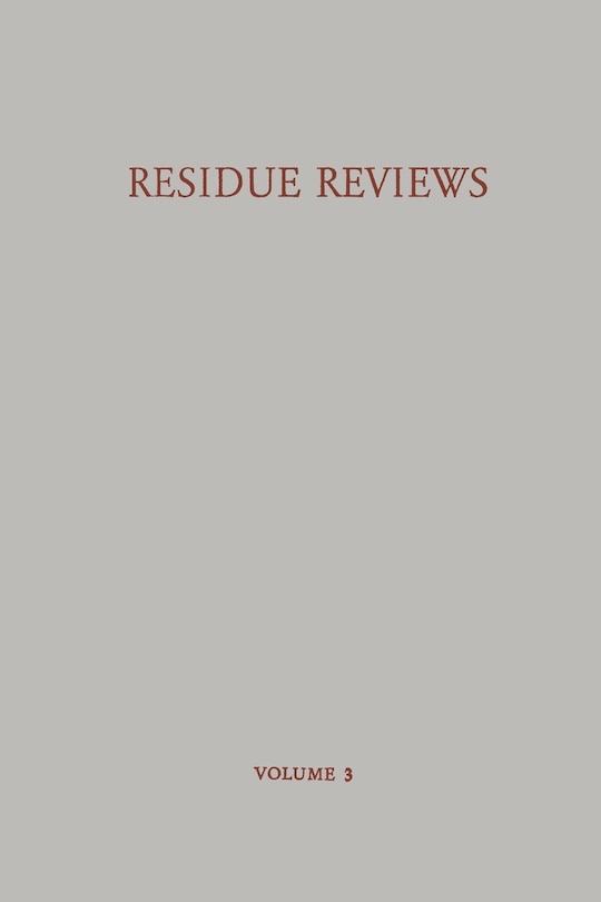Front cover_Residue Reviews / Ruckstands-Berichte