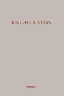 Couverture_Residue Reviews/Ruckstands-Berichte