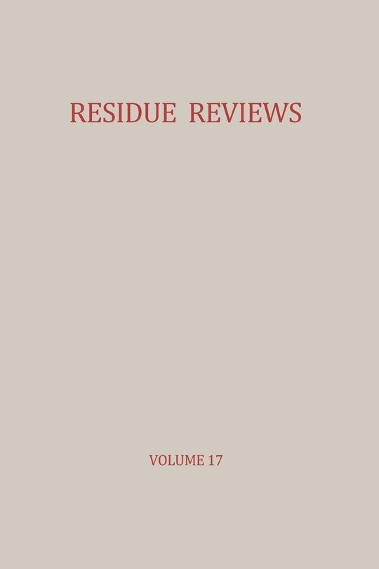 Front cover_Residue Reviews / Ruckstands-Berichte