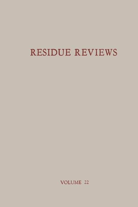 Front cover_Residue Reviews / Ruckstands-Berichte