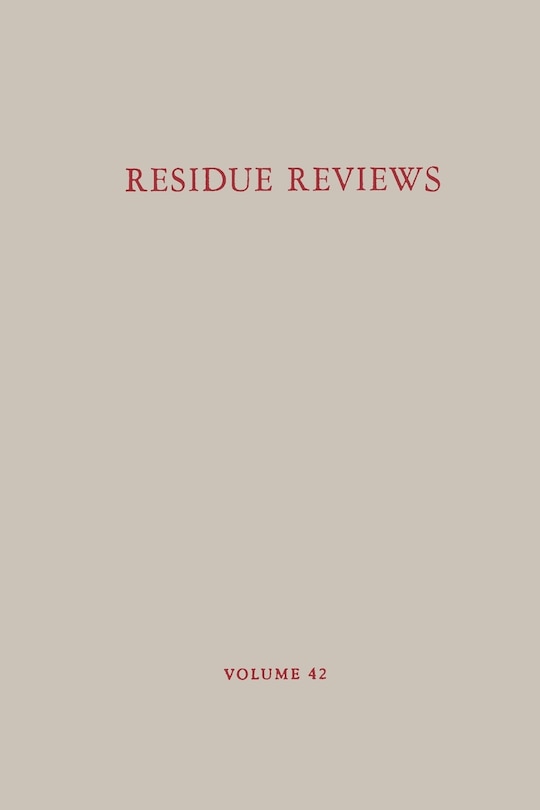 Couverture_Residue Reviews/Ruckstands-Berichte