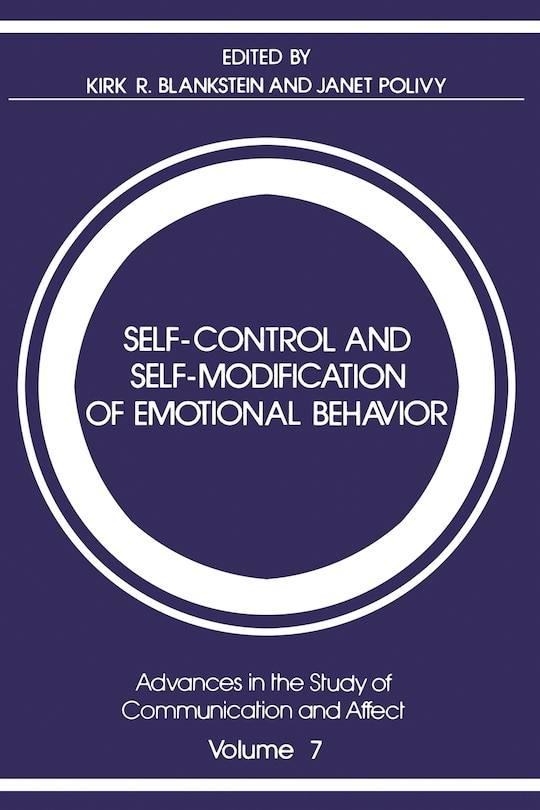Front cover_Self-control And Self-modification Of Emotional Behavior