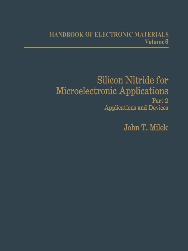 Front cover_Silicon Nitride for Microelectronic Applications