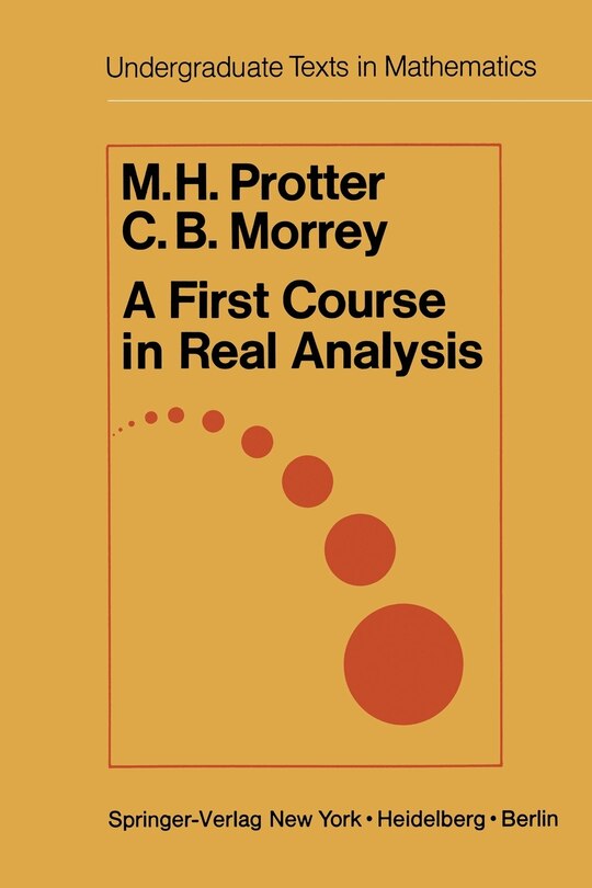 Front cover_A First Course in Real Analysis