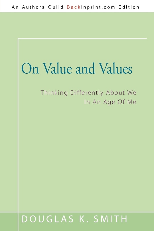 Front cover_On Value And Values