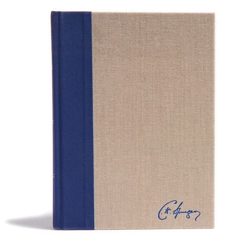 Couverture_KJV Spurgeon Study Bible, Navy/Tan Cloth Over Board