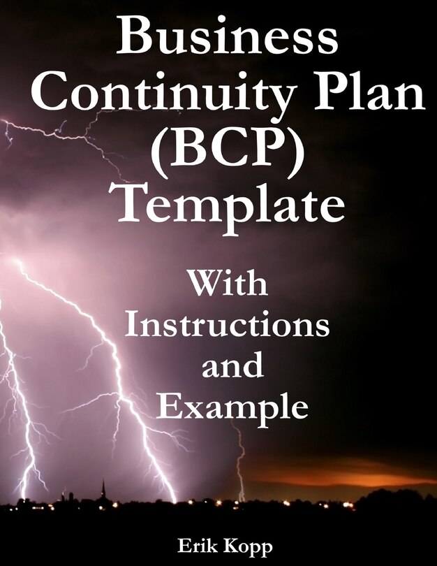 Front cover_Business Continuity Plan (Bcp) Template with Instructions and Example