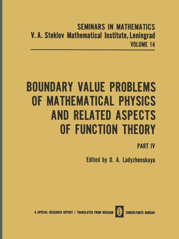 Front cover_Boundary Value Problems of Mathematical Physics and Related Aspects of Function Theory Part IV
