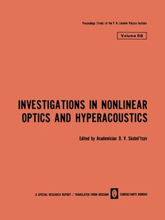 Front cover_Investigations In Nonlinear Optics And Hyperacoustics