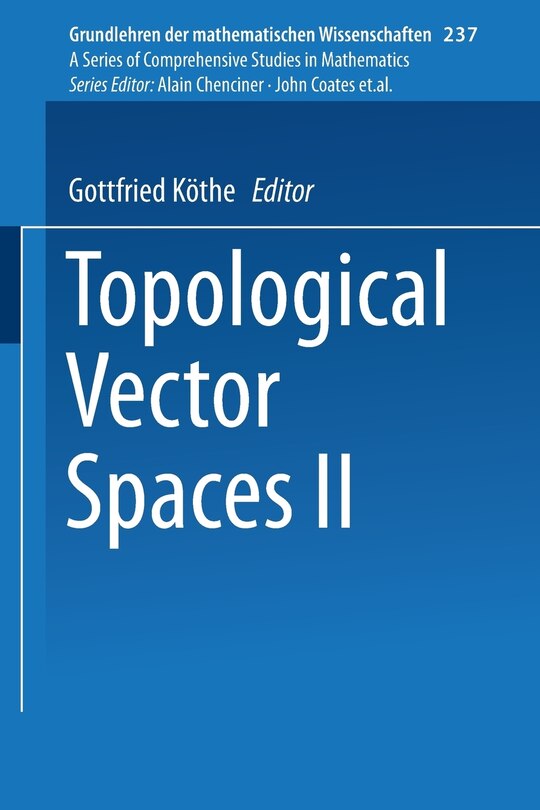 Front cover_Topological Vector Spaces II