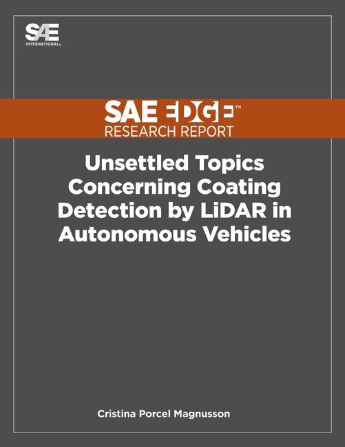 Front cover_Unsettled Topics Concerning Coating Detection by LiDAR in Autonomous Vehicles