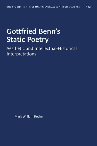 Couverture_Gottfried Benn's Static Poetry