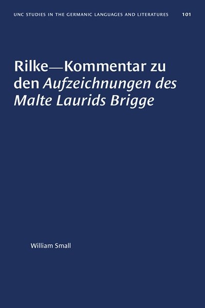 Front cover_Rilke--kommentar Zu Den Aufzeichnungen Des Malte Laurids Brigge