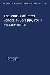 Couverture_The Works of Peter Schott, 1460-1490, Vol. I