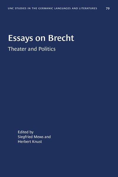 Couverture_Essays On Brecht