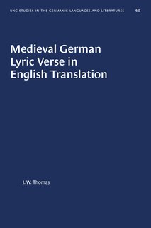Couverture_Medieval German Lyric Verse In English Translation
