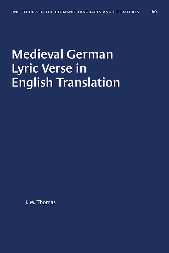 Couverture_Medieval German Lyric Verse In English Translation