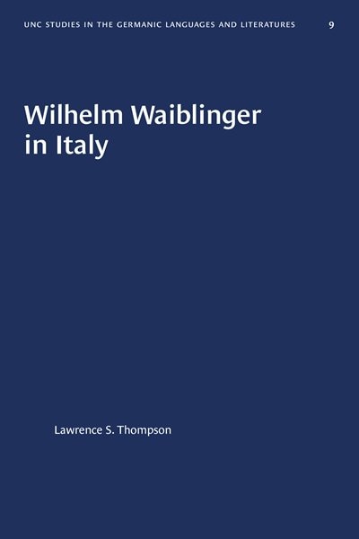 Front cover_Wilhelm Waiblinger In Italy