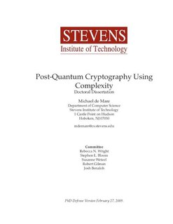 Front cover_Post-Quantum Cryptography Using Complexity