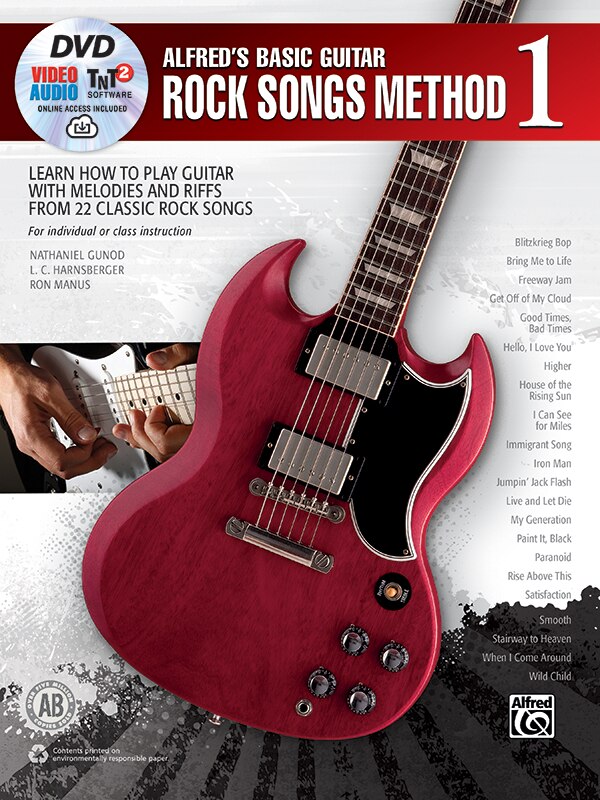 Front cover_Alfred's Basic Guitar Rock Songs Method, Bk 1