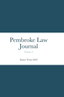 Front cover_Pembroke Law Journal Volume 2