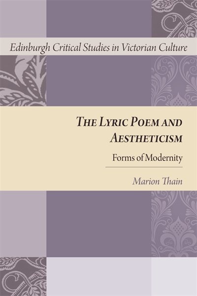 Couverture_The Lyric Poem and Aestheticism