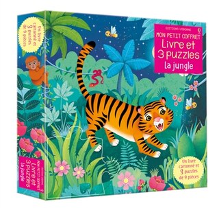 LA JUNGLE : MON PETIT COFFRET LIVRE ET 3 PUZZLES