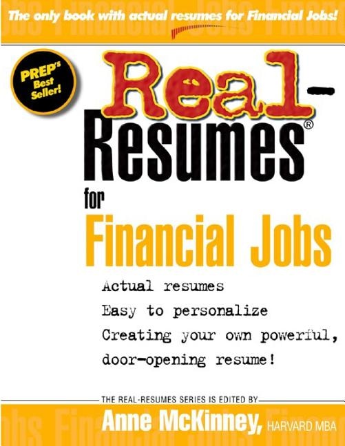 Front cover_Real Resumes for Financial Jobs