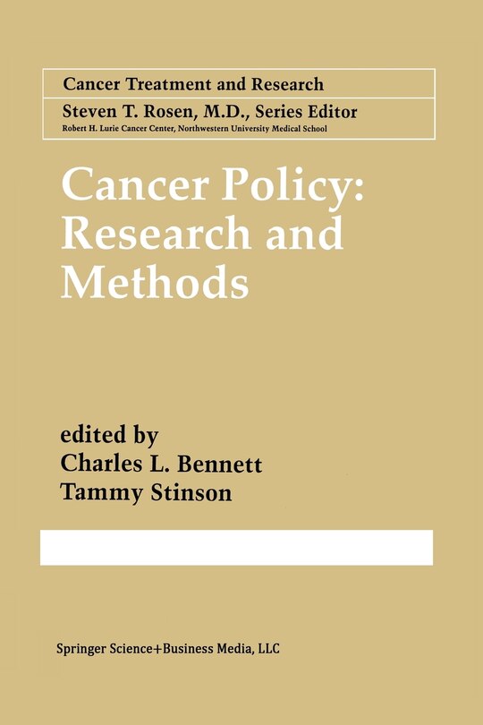 Front cover_Cancer Policy: Research and Methods
