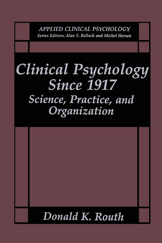Front cover_Clinical Psychology Since 1917