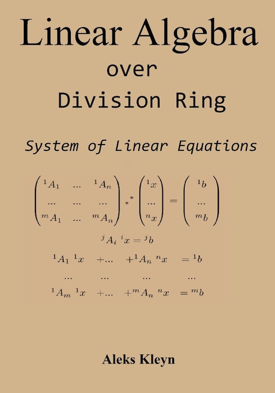 Front cover_Linear Algebra over Division Ring