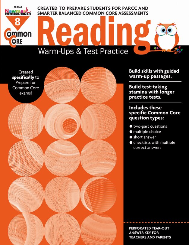 Front cover_Common Core Reading: Warm-Ups and Test Practice Grade 8 Teacher Resource