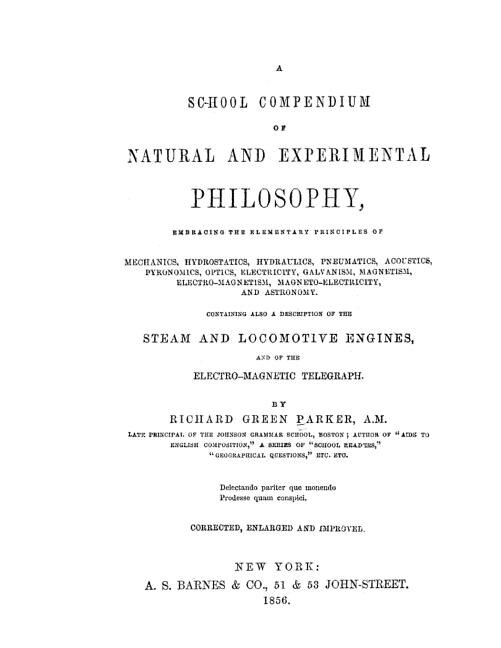 Front cover_A School Compendium of Natural and Experimental Philosophy