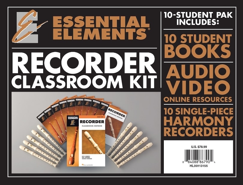 Essential Elements For Recorder Classroom Kit: Includes 10 Student Books Online Audio And 10 Recorders: Includes 1 Student Book With Online Audio And 9 Student Books, And 10 Recorders