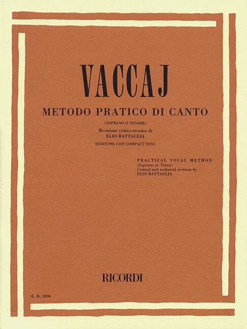 Practical Vocal Method (vaccai) - High Voice: Soprano/tenor - Book/cd