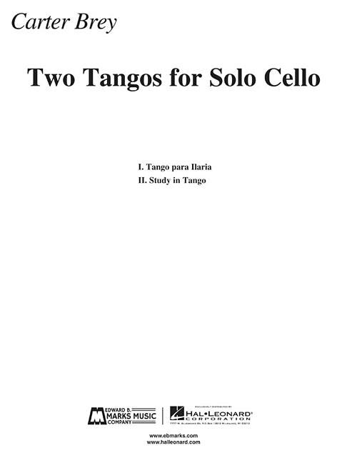 Front cover_Two Tangos For Solo Cello