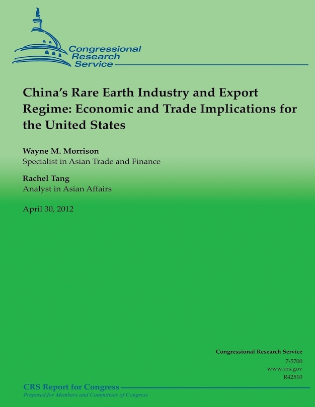 Front cover_China's Rare Earth Industry and Export Regime