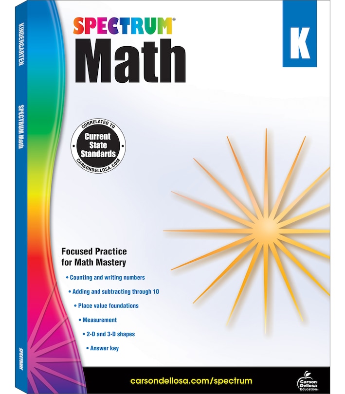 Front cover_Spectrum Math Workbook, Grade K