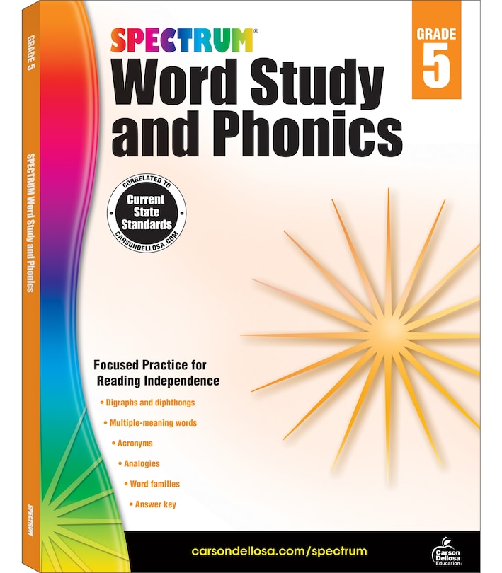 Front cover_Spectrum Word Study and Phonics, Grade 5