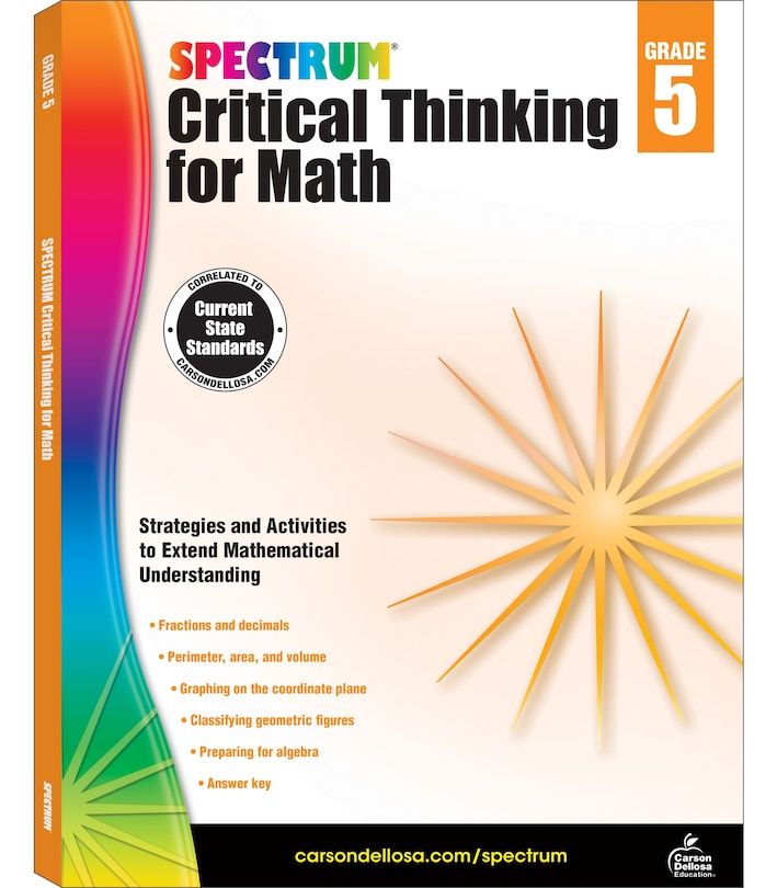 Front cover_Spectrum Critical Thinking for Math, Grade 5