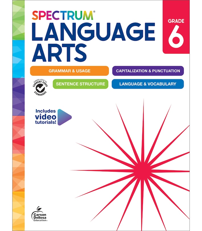 Front cover_Spectrum Language Arts Workbook, Grade 6