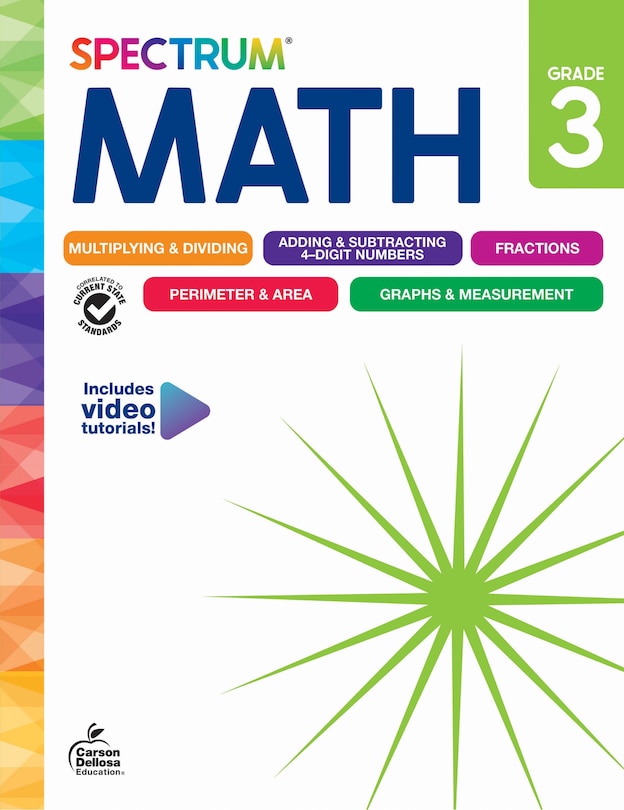 Front cover_Spectrum Math Workbook, Grade 3