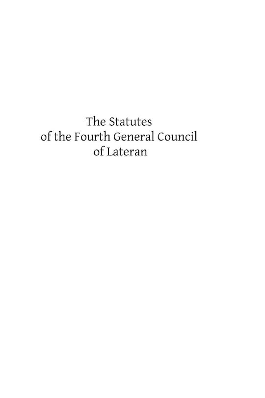 Couverture_The Statutes of the Fourth General Council of Lateran