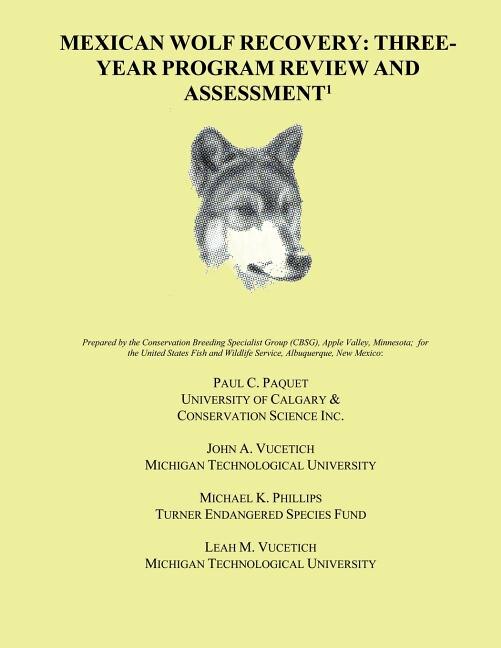 Front cover_Mexican Wolf Recovery