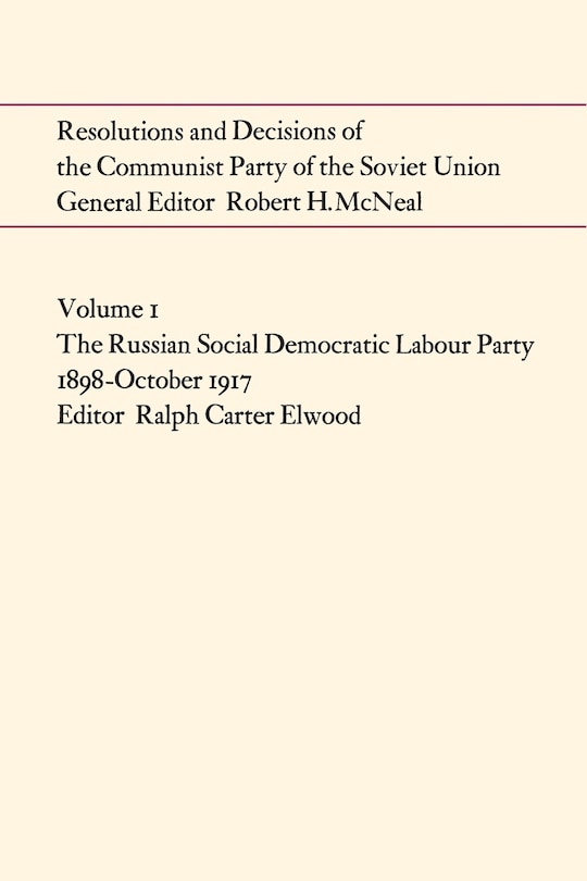 Front cover_Resolutions and Decisions of the Communist Party of the Soviet Union Volume  1