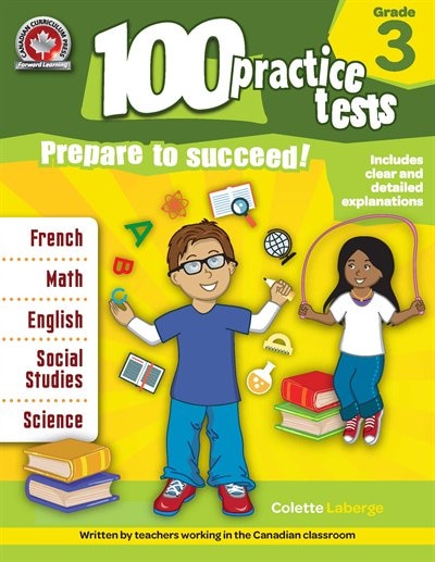 Front cover_Grade 3 Workbook: Math, Language, Social Studies, Science: 100 Tests workbook