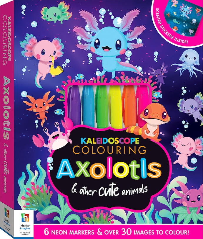 KALEIDOSCOPE COLOURING KIT AXOLOTLS
